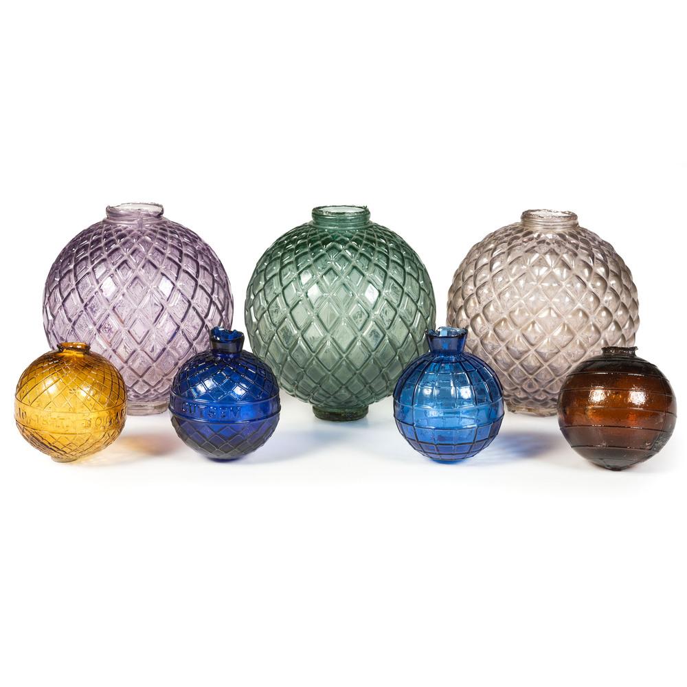 Four Target Balls, Including Bogardis, and Three Lightning Rod Balls