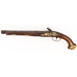Signed German Flintlock Pistol Lock Marked J..S. Meckel A Suerin