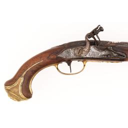 Signed German Flintlock Pistol Lock Marked J..S. Meckel A Suerin