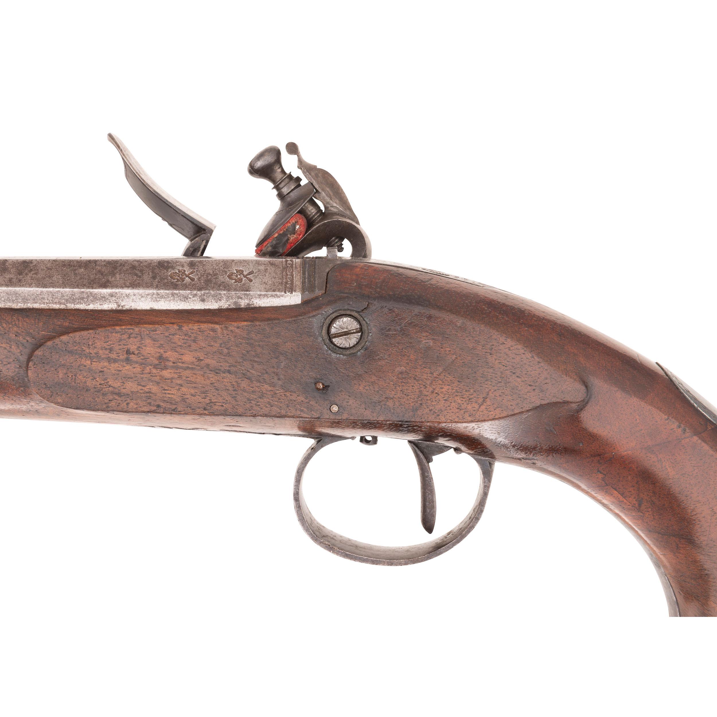 English Flintlock Holster Pistol by Barber