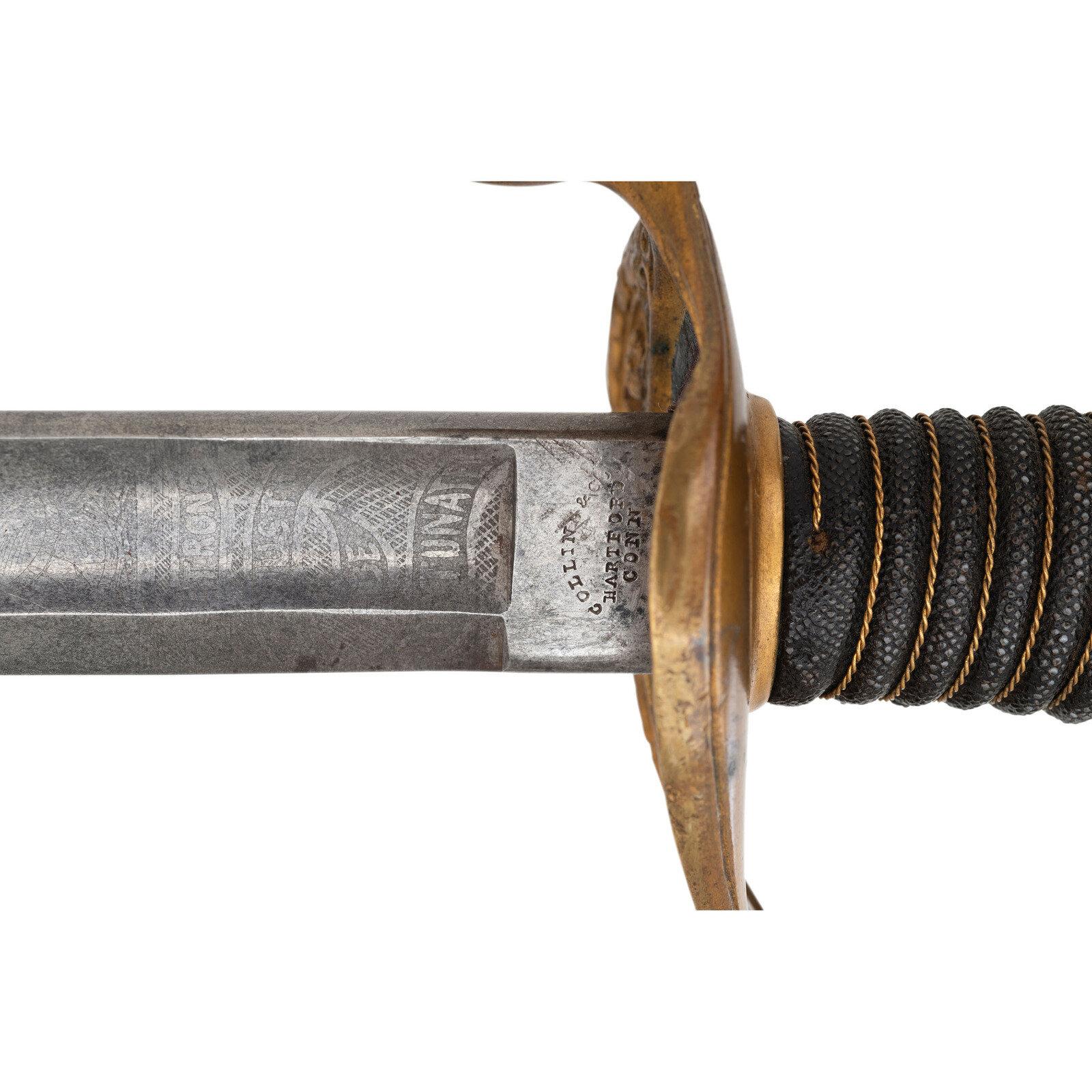 G.W. Simons & Bro. Retailed Collins Model 1850 Foot Officer's Sword of Capt. Joseph Vaughan