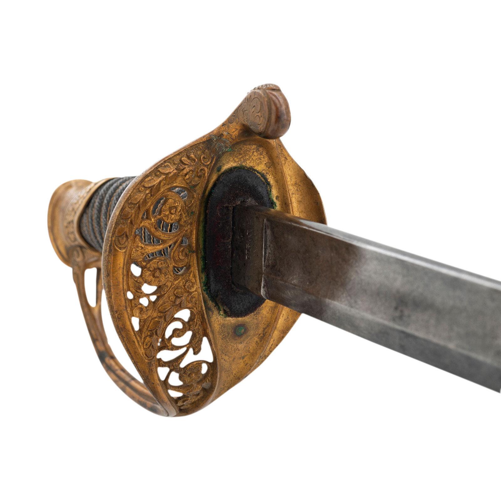 G.W. Simons & Bro. Retailed Collins Model 1850 Foot Officer's Sword of Capt. Joseph Vaughan