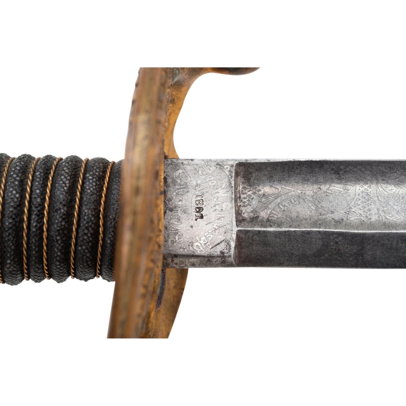 G.W. Simons & Bro. Retailed Collins Model 1850 Foot Officer's Sword of Capt. Joseph Vaughan