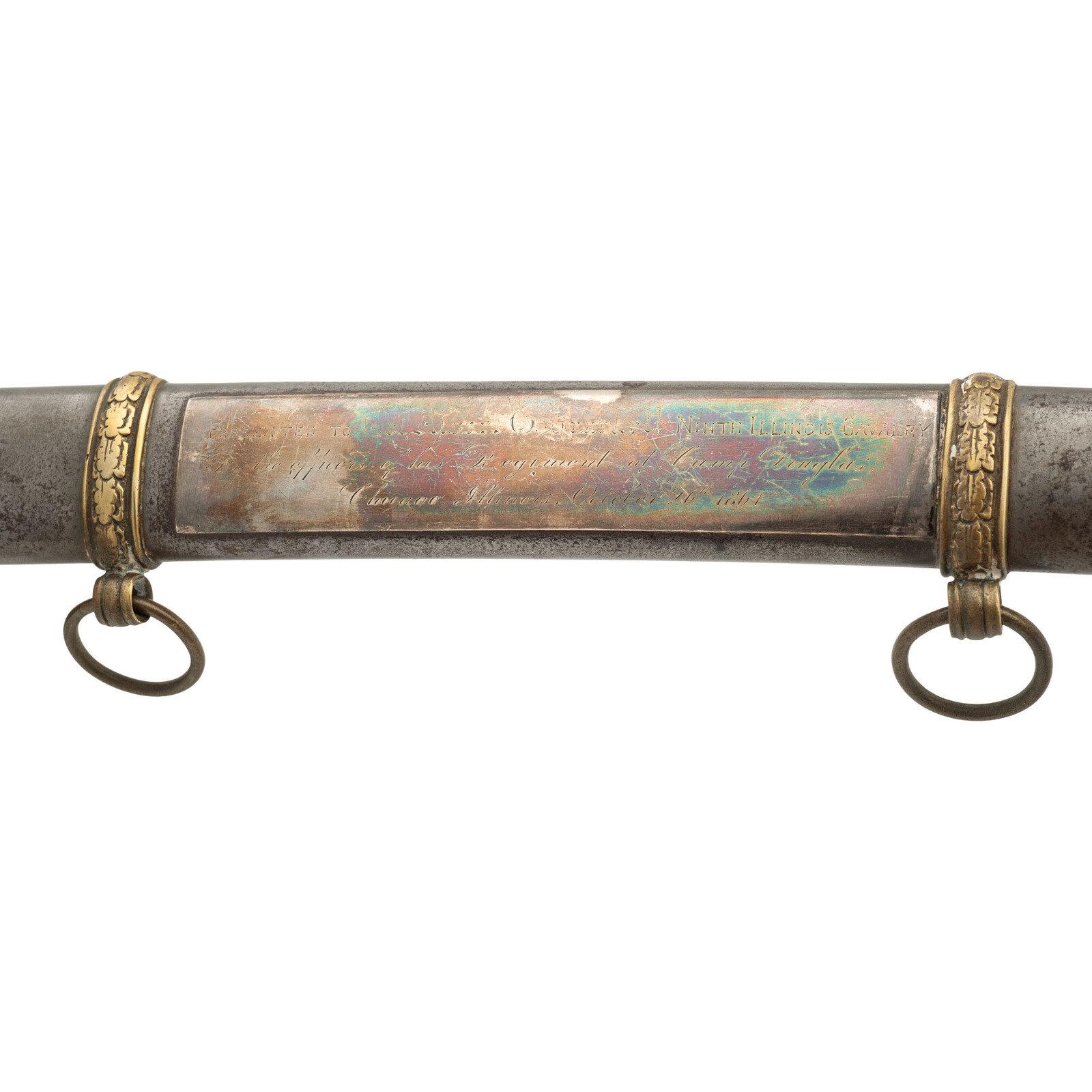 Klingenthal Cavalry Officers Saber Presented to Col. Albert Brackett - 9th Illinois Cavalry