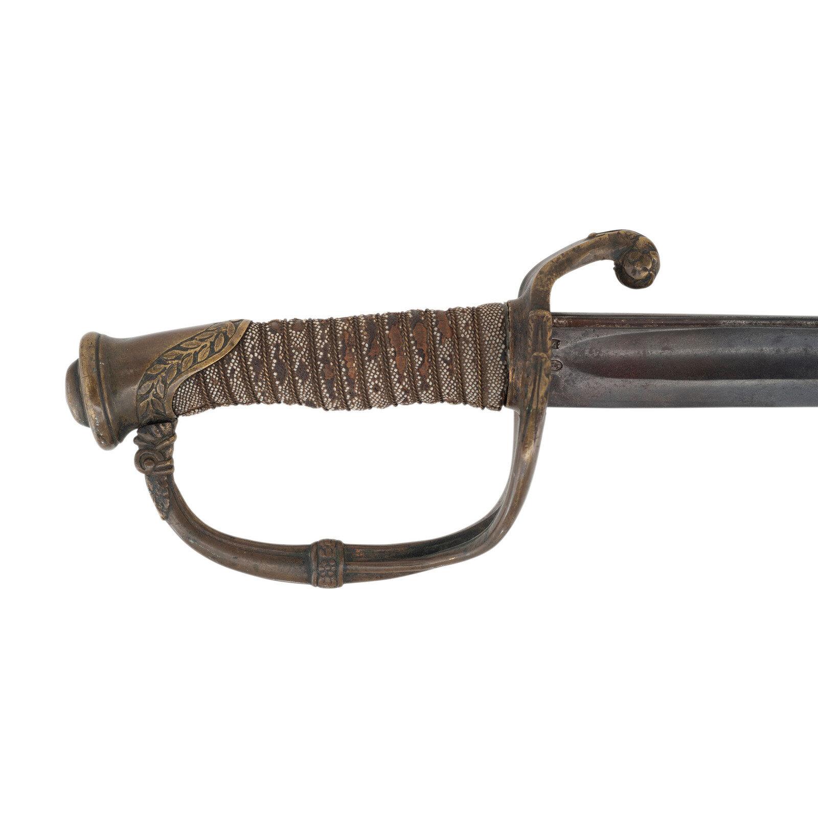 Import Foot Officers Sword with Scabbard to Capt.  S.E. Thomason - Captured and Descended in Texas