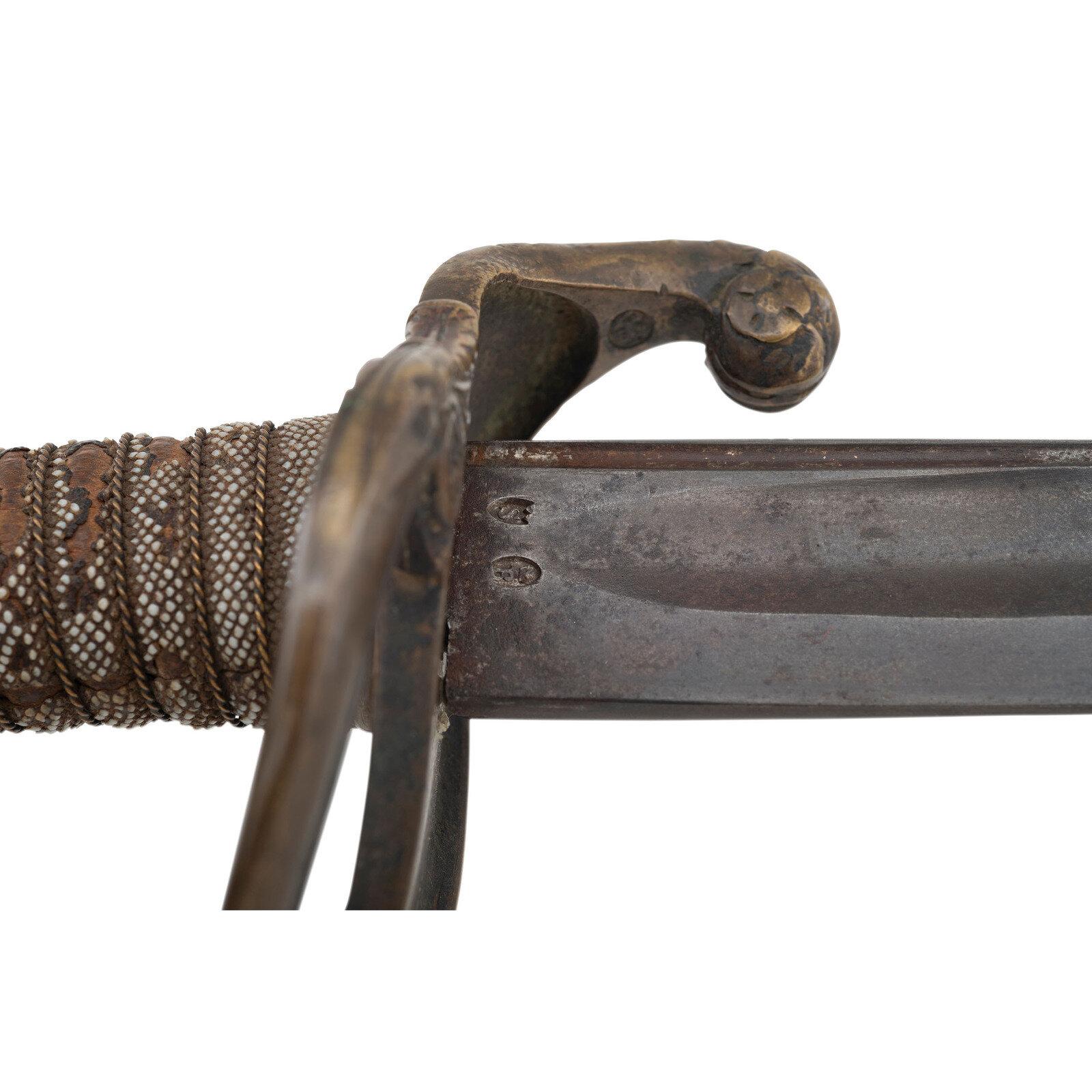 Import Foot Officers Sword with Scabbard to Capt.  S.E. Thomason - Captured and Descended in Texas