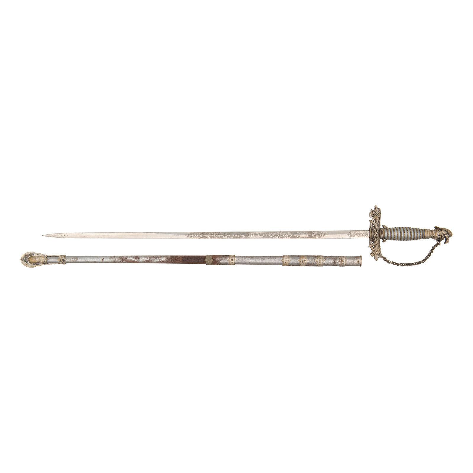 Improved Order of Red Men Fraternal Sword Named to Elisha Pease (Three Time Texas Governor)