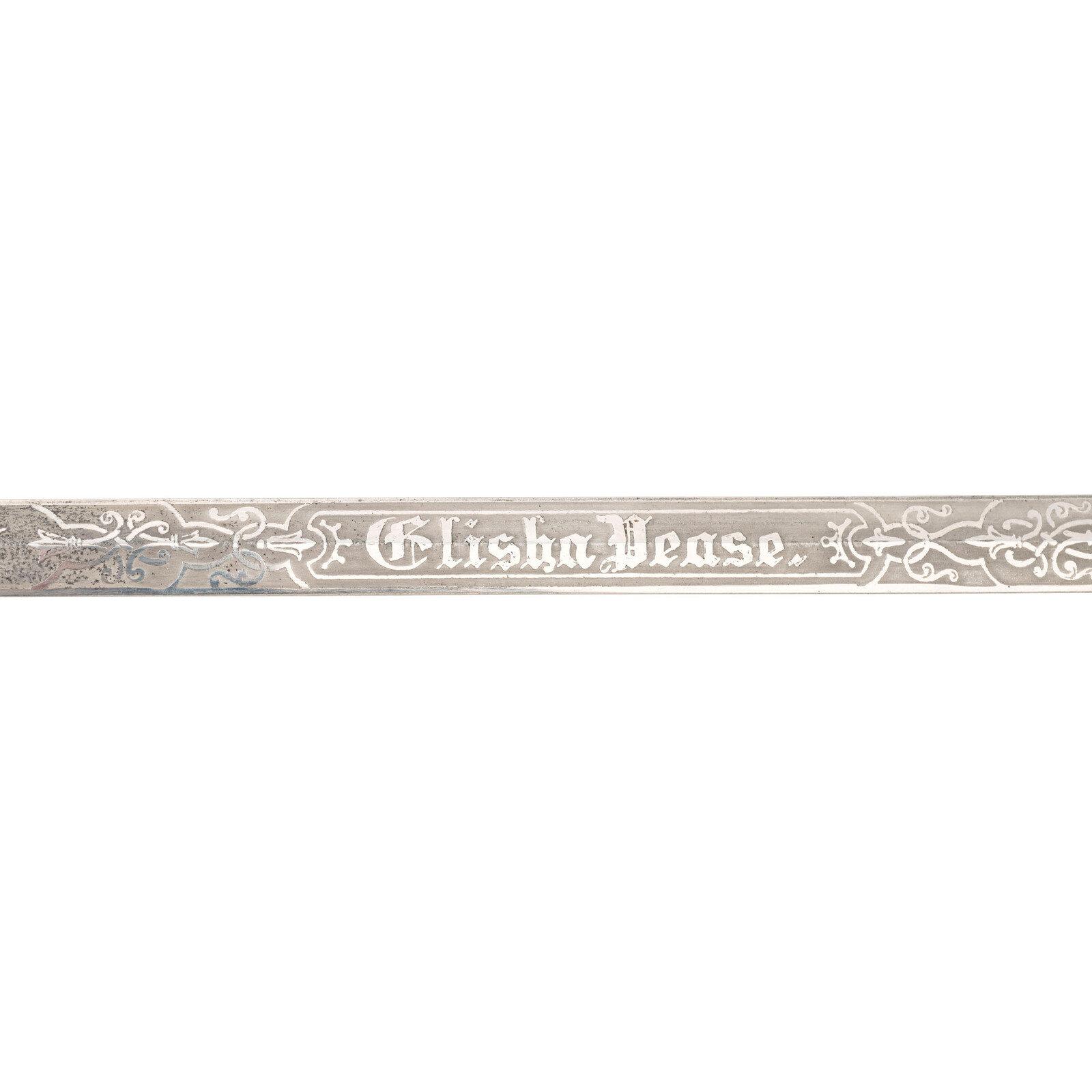 Improved Order of Red Men Fraternal Sword Named to Elisha Pease (Three Time Texas Governor)