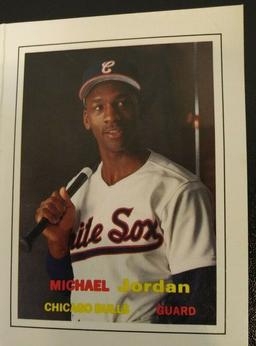 Rare Vintage 1990 SCD Baseball Card Magazine Insert Uncut Sheet Michael Jordan Rookie 1957 Bulls Sox