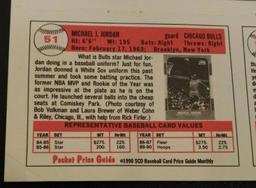 Rare Vintage 1990 SCD Baseball Card Magazine Insert Uncut Sheet Michael Jordan Rookie 1957 Bulls Sox