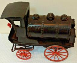 Antique Primitive Very Early Wooden Tin Train Hand Made Folk Garage Art 15x14x6 Engine Locomotive