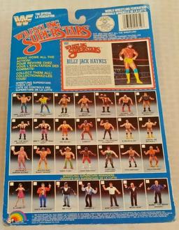 Vintage WWF LJN Wrestling Figure MOC Hat Billy Jack Haynes Poster Bio WWE 1986 Toy