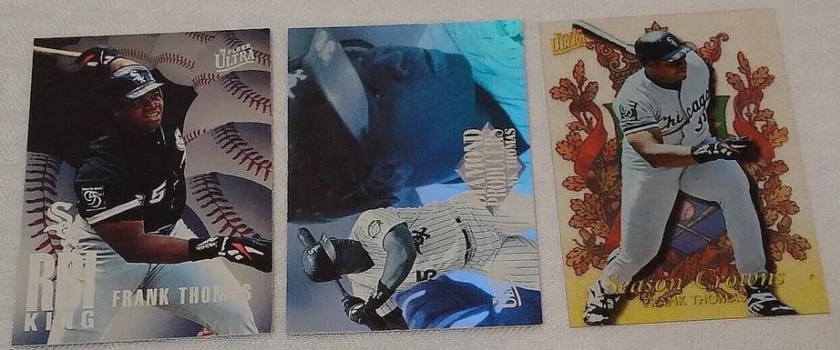 60 Different Frank Thomas Insert Card Lot 1990s White Sox HOF Gold DieCut #'d Proof Crowns MLB