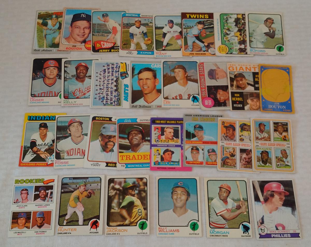 Vintage 1960s & 1970s Topps MLB Baseball Card Lot Stars Rookies HOFers Schmidt Reggie Hunter Morgan