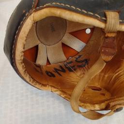Vintage 1946 Game Used? NFL Leather Football Helmet Jim Jones Lions Large AirLite Rare Brown Large