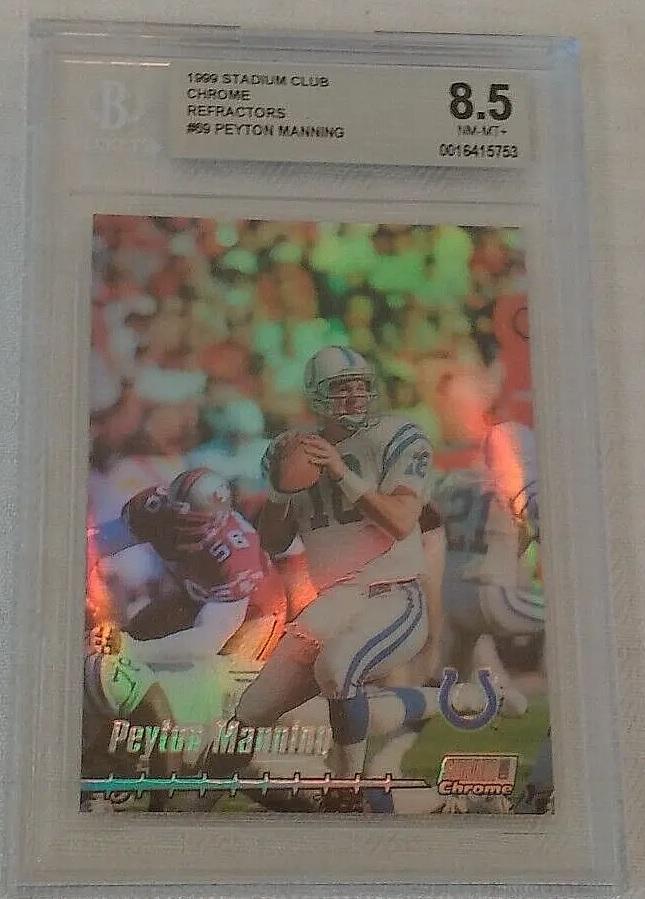 1999 Stadium Club Chrome Refractor Insert Card Peyton Manning Graded BGS GRADED Slabbed 8.5 HOF