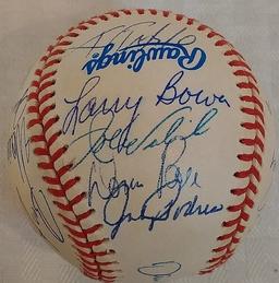 2 Team 34 Total Signatures 1993 World Series Logo Baseball Phillies MLB Sign-ed Auto Stars Fregosi