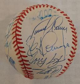 2 Team 34 Total Signatures 1993 World Series Logo Baseball Phillies MLB Sign-ed Auto Stars Fregosi