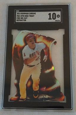 2014 Bowman Chrome MLB Baseball Fire Die Cut Refractor Insert Card Angels SGG 10 GEM MINT Slabbed