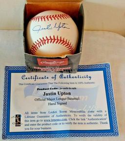 Justin Upton Autographed Signed ROMLB Baseball MLB COA Angels Full Signature