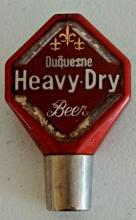 Vintage Beer Bar Advertising Tap 2 Sided Thick Plastic Metal Duquesne Heavy Dry Man Cave Bar