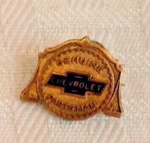 Vintage 1950s Employee Dealer Advertising Pin Genuine Chevrolet Parts Man Cave Chevy Mid Century