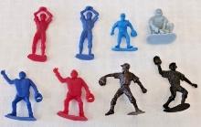 8 Vintage 1960s Cracker Jack Dairy Queen Post Cereal Premium Baseball Plastic Player Lot Umpire