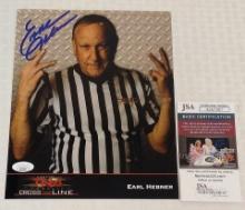 Earl Hebner Autographed Signed 8x10 Photo WWE JSA WWF Wrestling TNA NWA Referee