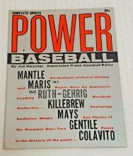 Vintage 1961 Complete Sports Power Baseball Magazine Mantle Maris Ruth Gehrig Stars HOFers