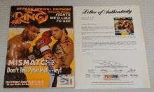 The Ring Boxing Full Magazine Dual Signed Autograhed Mike Tyson Peter McNeeley PSA Letter