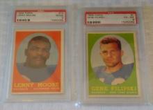 2 Vintage PSA GRADED NFL Football Card Lot #1 Gene Filipski & #10 Lenny Moore Slabbed