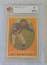 Vintage 1958 Topps NFL Football Card #16 Gino Marchetti Colts HOF BVG 7 NRMT Beckett GRADED