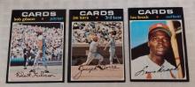 3 Vintage 1971 Topps MLB Baseball All HOFer Card Lot Cardinals Lou Brock Joe Torre Bob Gibson