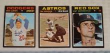 3 Vintage 1971 Topps MLB Baseball All HOFers Card Lot Yaz Carl Yastrzemski Joe Morgan Don Sutton