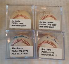 4 Autographed Signed ROMLB MLB Ball Lot Phillies Grahe Loewer Scarce Clark