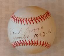 Hank Boroway Autographed Signed ROMLB Baseball Yankees Inscription Gene Budig OAL Ball