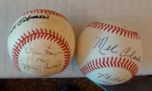 2 Autographed Signed ROMLB PCL Baseball Lot Vern Law & Mel Clark Inscriptions MLB