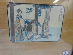 2 Antique Pre 1840 Japanese Woodblock Prints By Katsushika Hokusai
