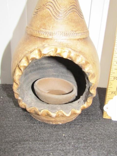 Gilded Pottery Candle Holder