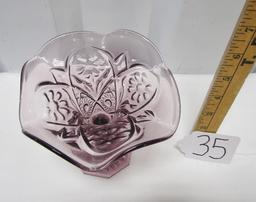 Vtg Glass Smoked Purple Compote