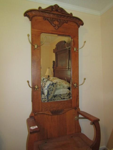 Antique Eastlake Tiger Oak Hall Tree (LOCAL PICK UP ONLY)