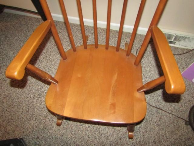 Vtg Solid Wood Rocking Chair By Virginia House Furniture (LOCAL PICK UP ONLY)