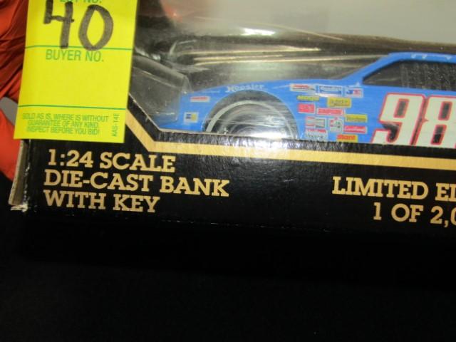 N I B Vtg 1994 Jody Ridley #98 Diecast Race Car Bank