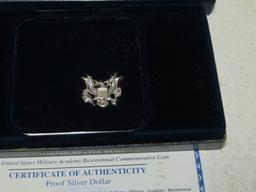 2002 - W U. S. Military Academy Bicentennial Commemorative Silver Dollar Proof Coin