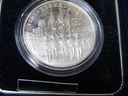 2002 - W U. S. Military Academy Bicentennial Commemorative Silver Dollar Proof Coin