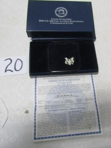 2002 - W U. S. Military Academy Bicentennial Commemorative Silver Dollar Proof Coin