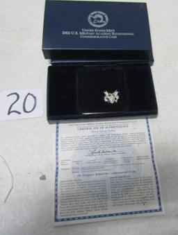 2002 - W U. S. Military Academy Bicentennial Commemorative Silver Dollar Proof Coin