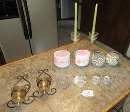 Lot Of Candles And Candle Holders