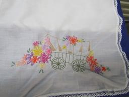 3 Vtg Table Runners W/ Embroidered Designs