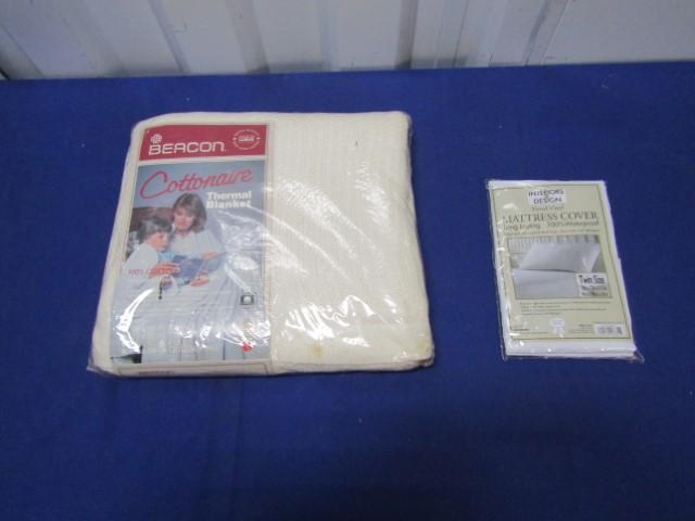 New In The Package Twin Sized Thermal Blanket And Mattress Cover
